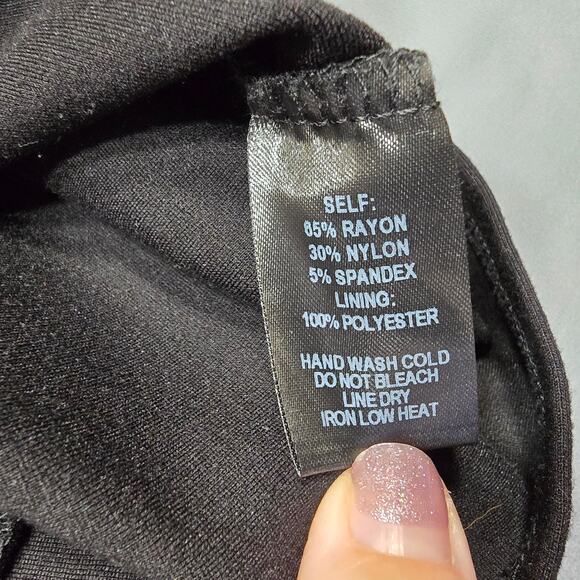 Lulus Black Dress Sleeveless Asymmetrical Sheath V-Neck Women Size L Bodycon Zip - Picture 4 of 10